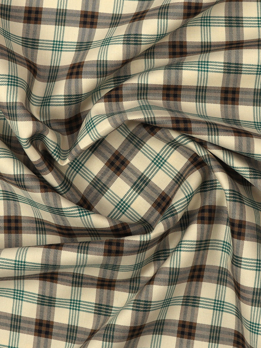 Mens Cotton Checked Yellow Shirt Fabric Cascade