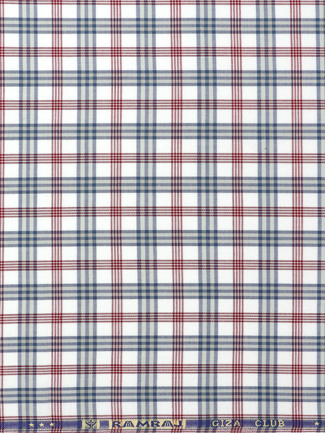 Mens Cotton Checked Blue with Red Shirt Fabric Cascade