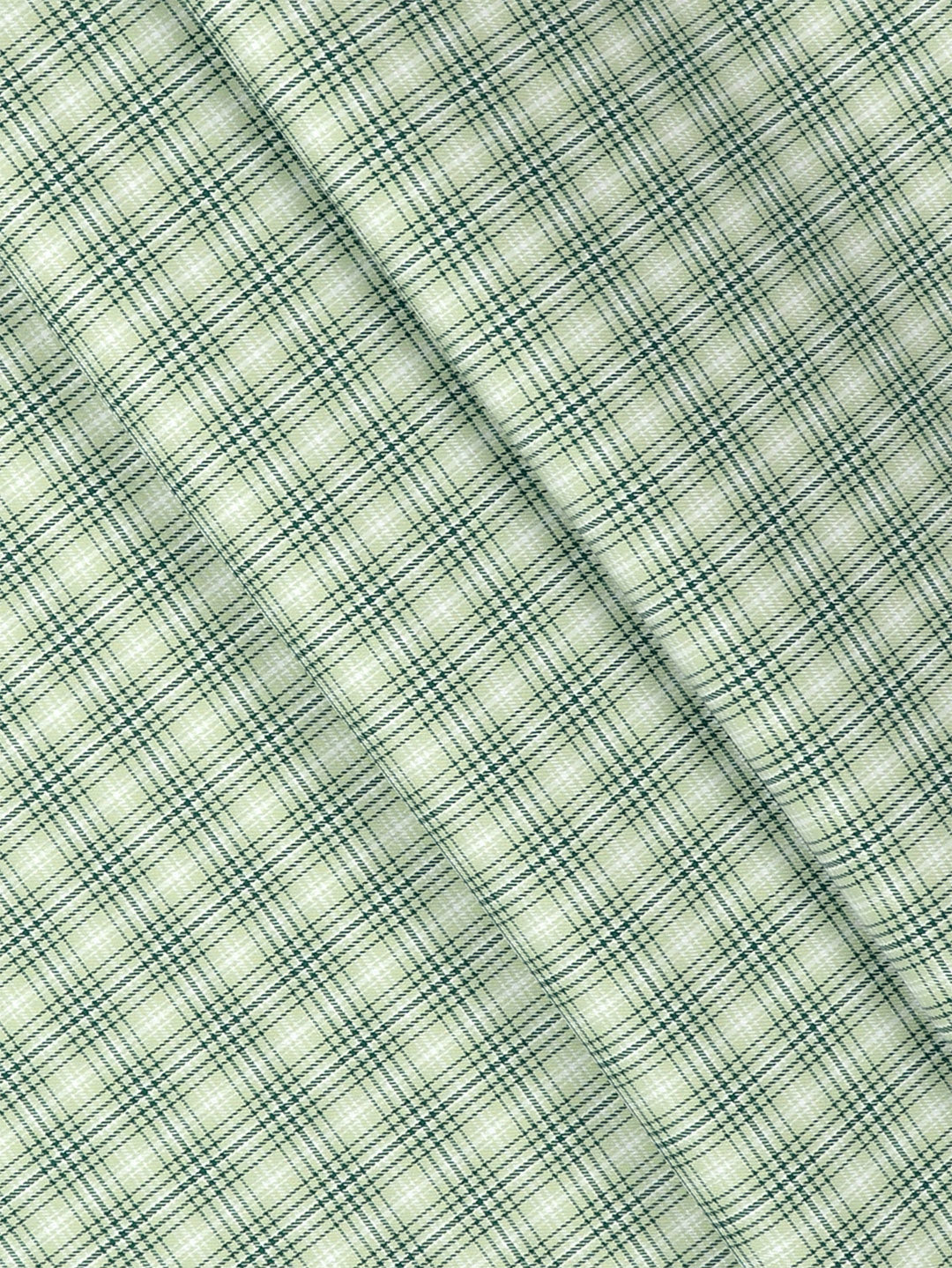 Mens Cotton Checked Shirt Fabric Green Cascade