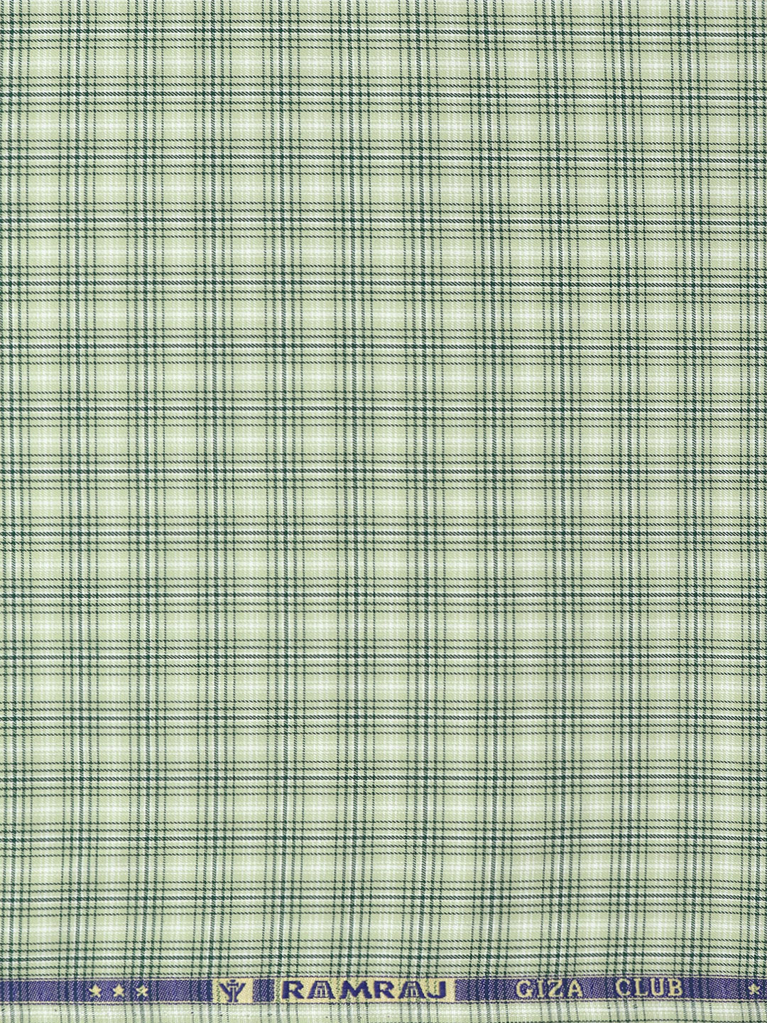 Mens Cotton Checked Shirt Fabric Green Cascade