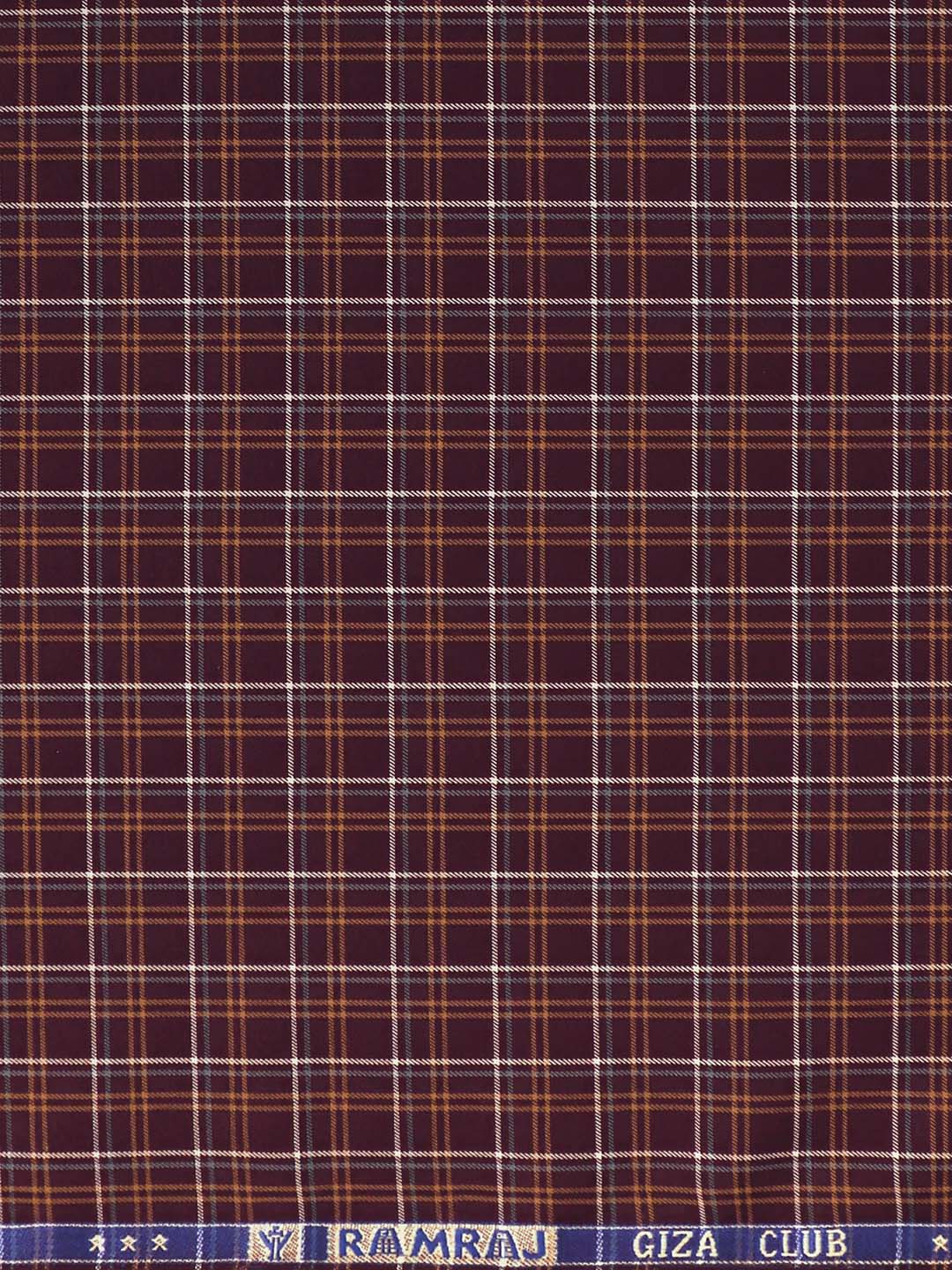 Cotton Checked Shirt Fabric Maroon Cascade