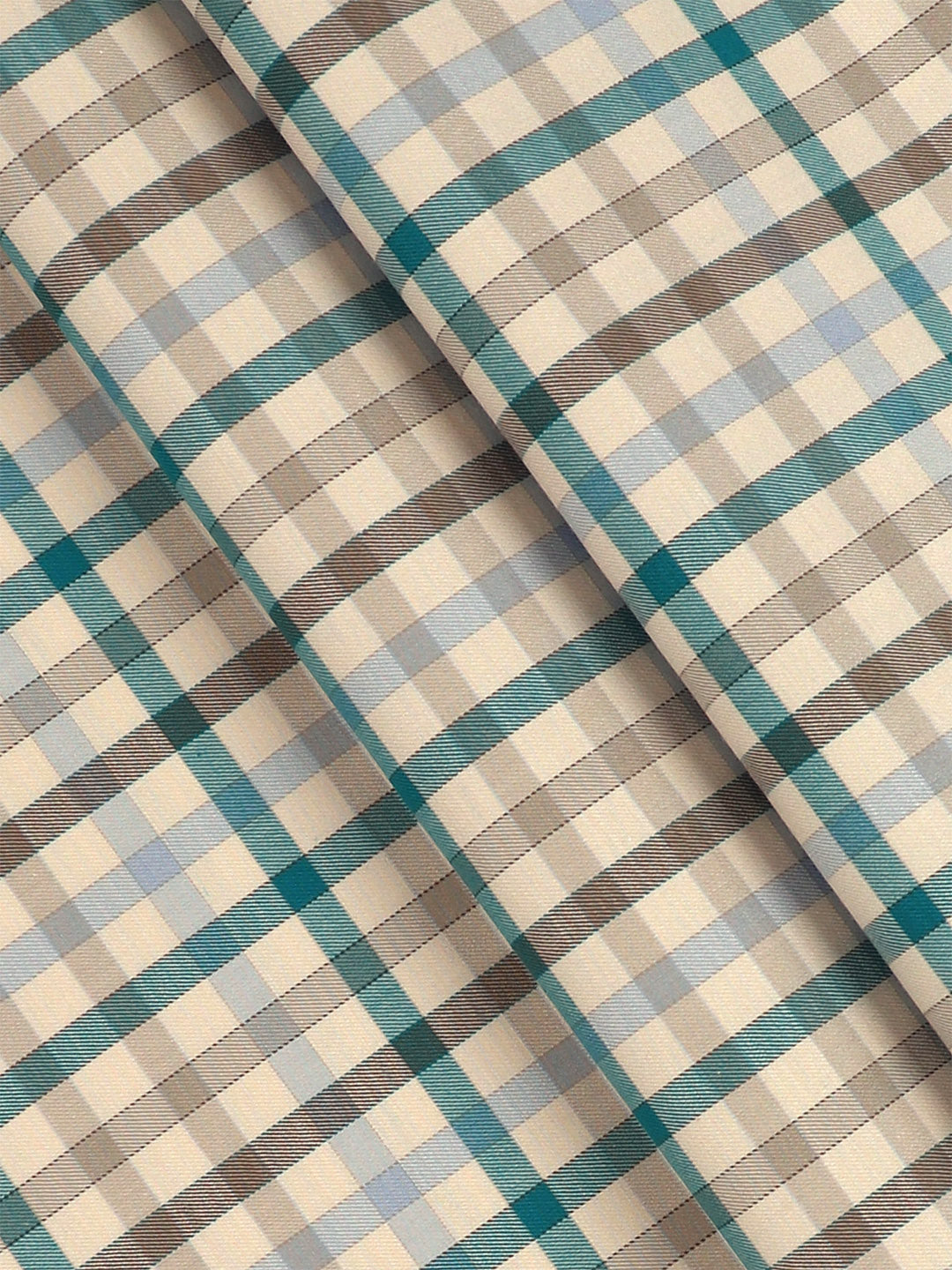 Mens Cotton Checked Shirt Fabric Light Brown Cascade