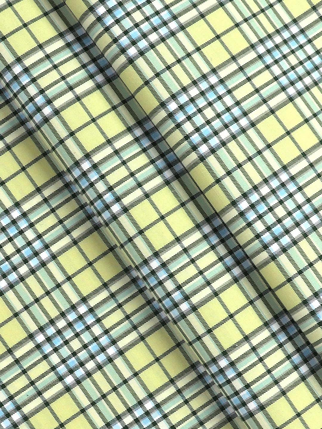 Mens Cotton Checked Shirt Fabric Yellow Cascade