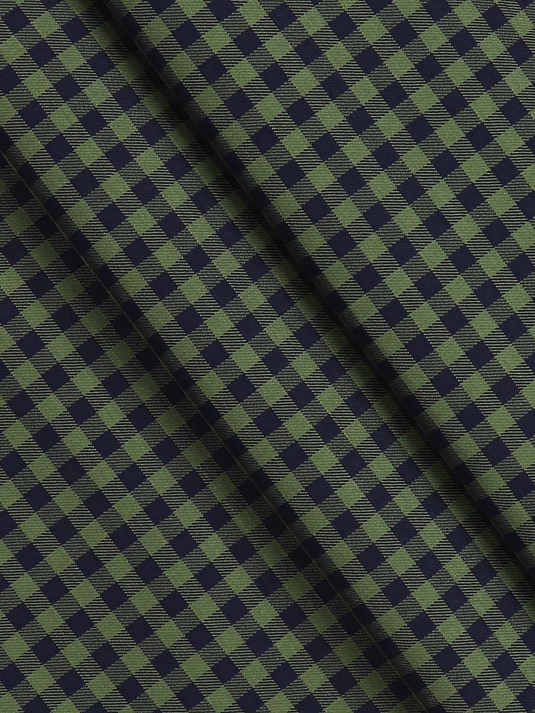 Mens Cotton Checked Shirt Fabric Green Cascade