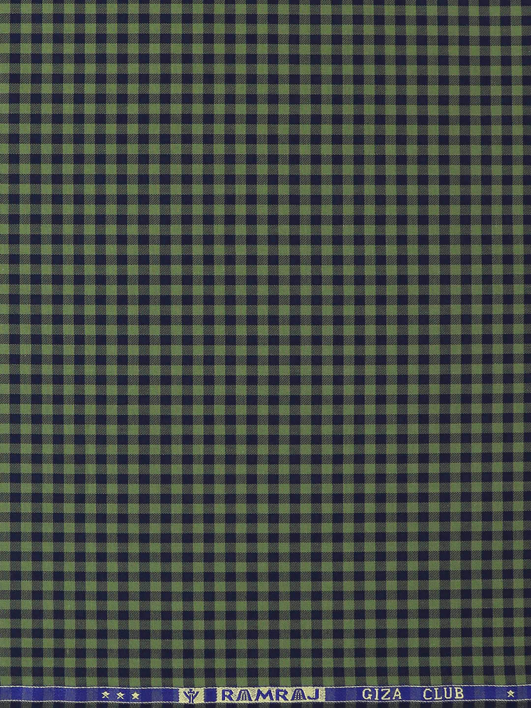 Mens Cotton Checked Shirt Fabric Green Cascade