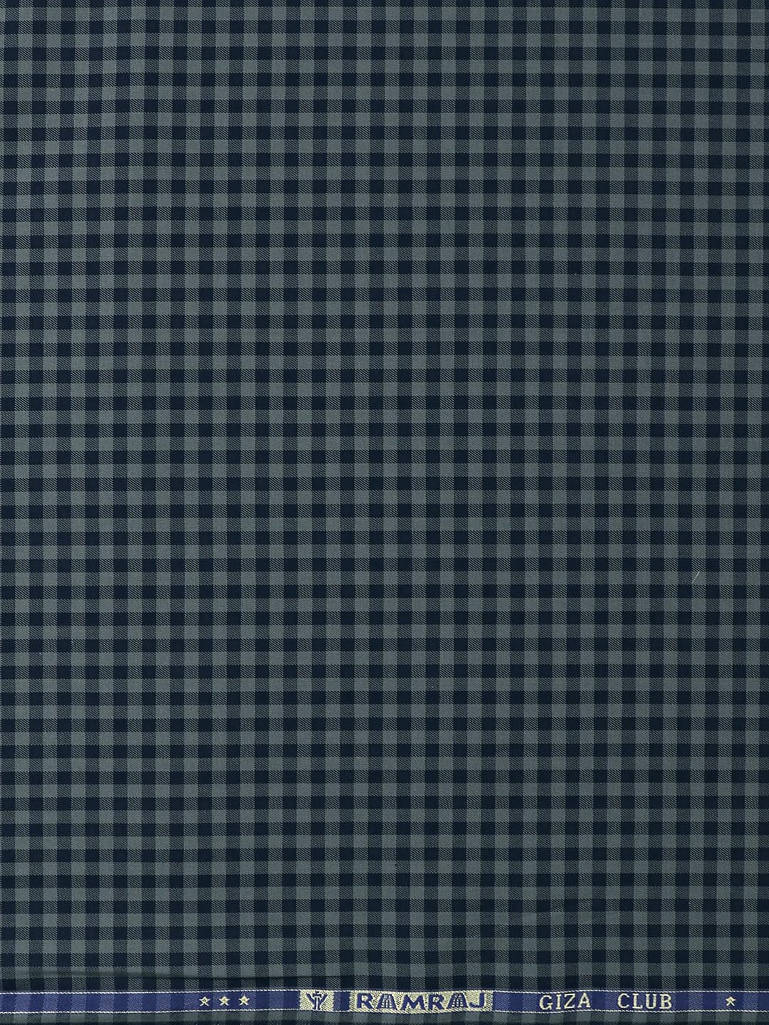 Mens Cotton Checked Shirt Fabric Blue Cascade