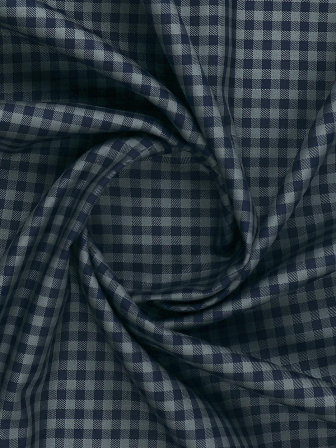 Mens Cotton Checked Shirt Fabric Blue Cascade