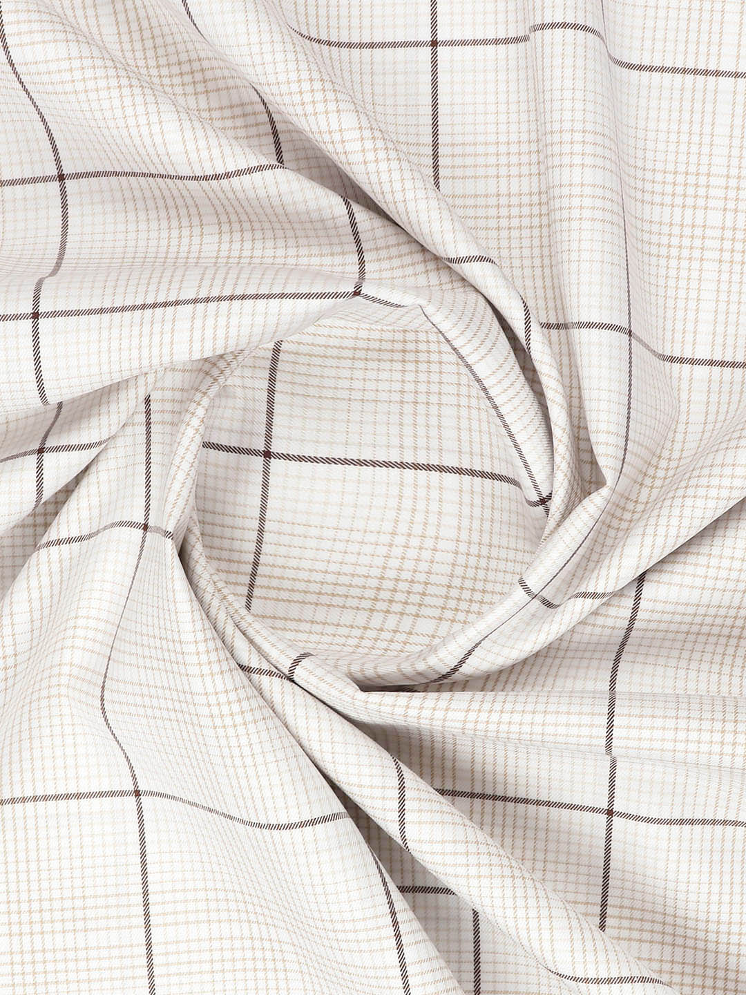 Mens Cotton Checked White Shirt Fabric Cascade