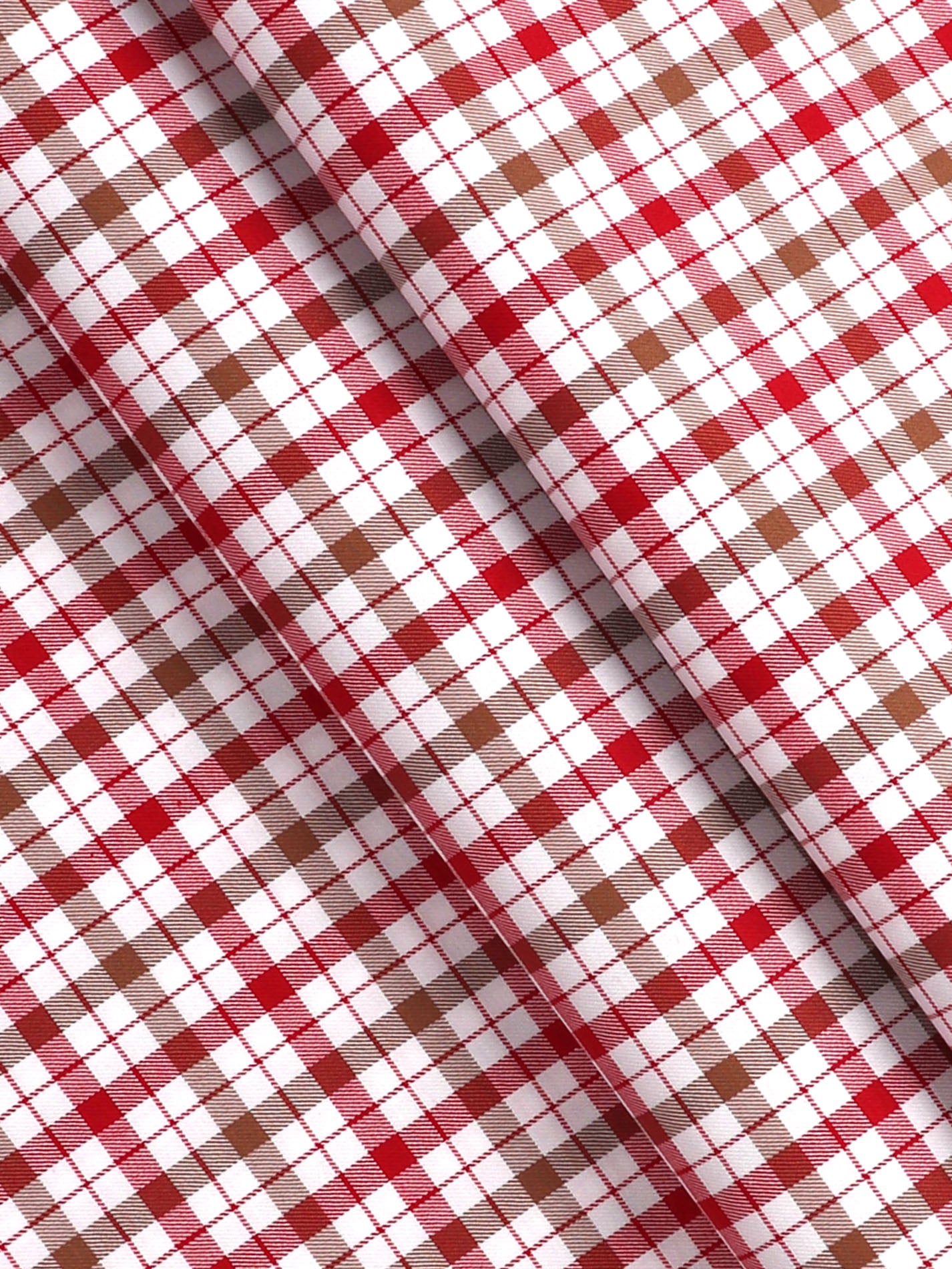 Mens Cotton Checked Shirt Fabric Red Cascade