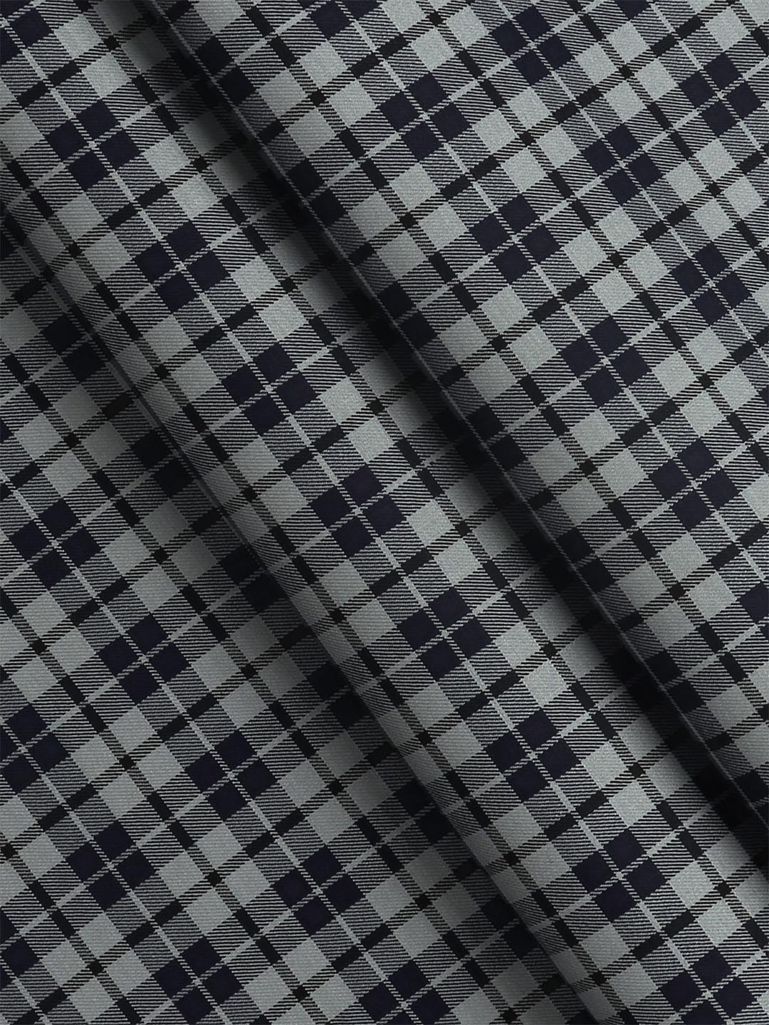 Mens Cotton Checked Shirt Fabric Blue Cascade