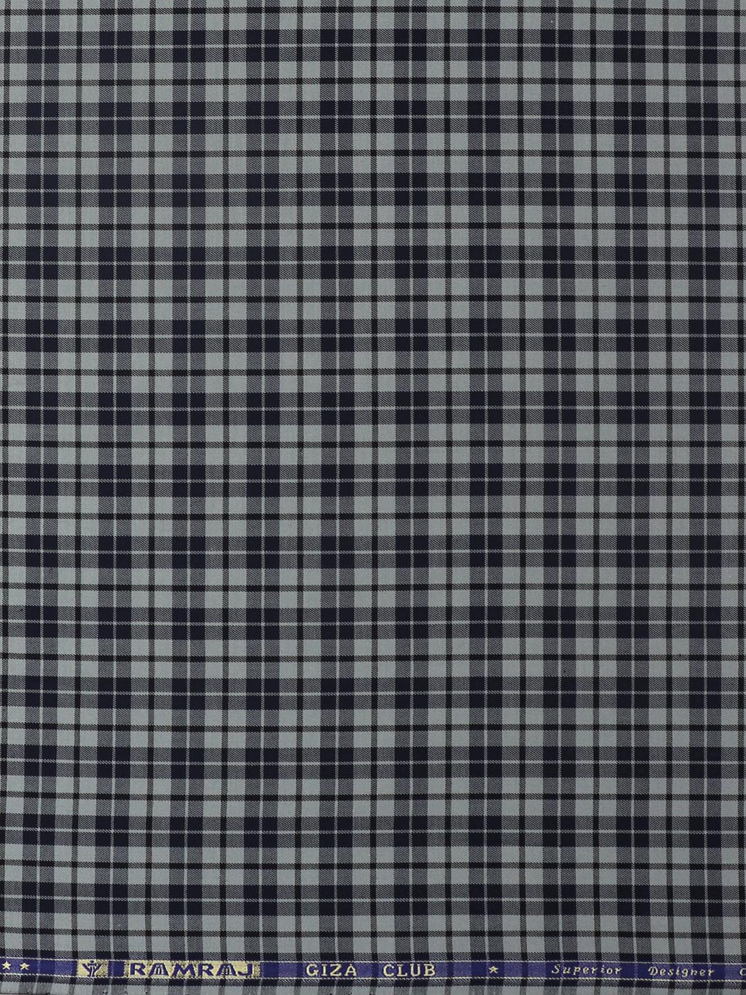 Mens Cotton Checked Shirt Fabric Blue Cascade