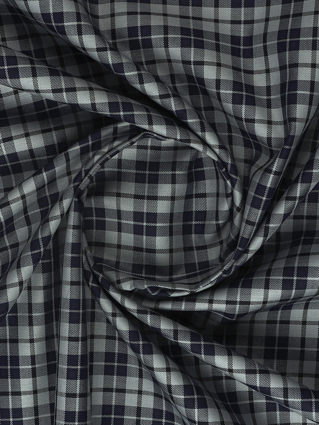 Mens Cotton Checked Shirt Fabric Blue Cascade