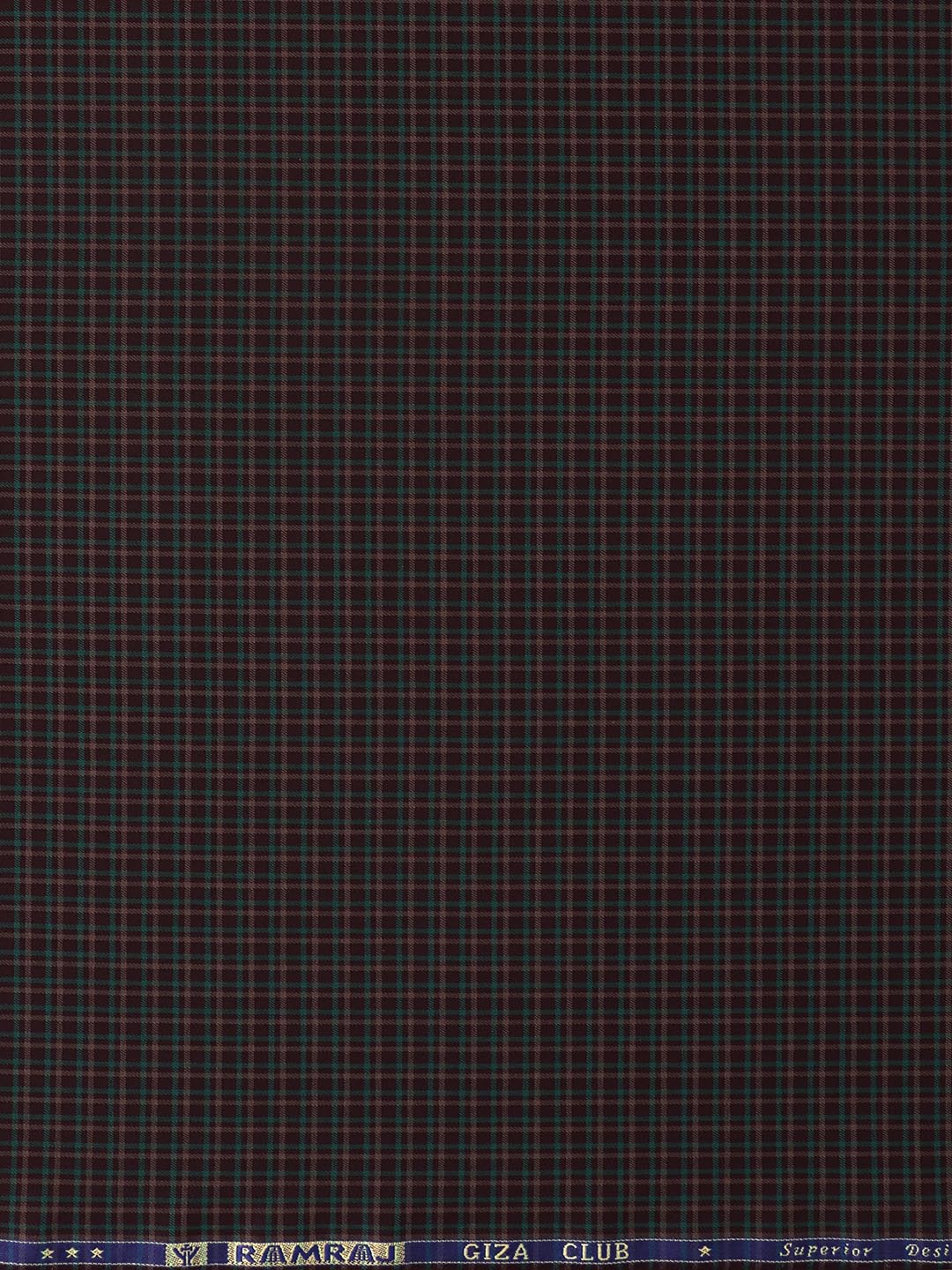 Cotton Checked Brown Shirt Fabric Cascade