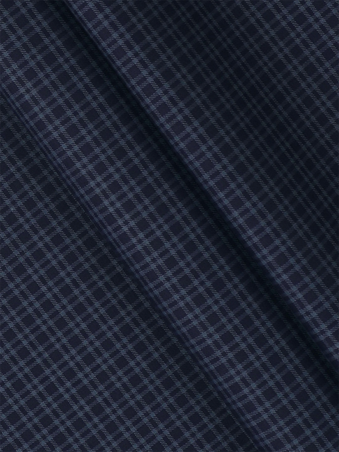 Mens Cotton Checked Shirt Fabric Navy Cascade