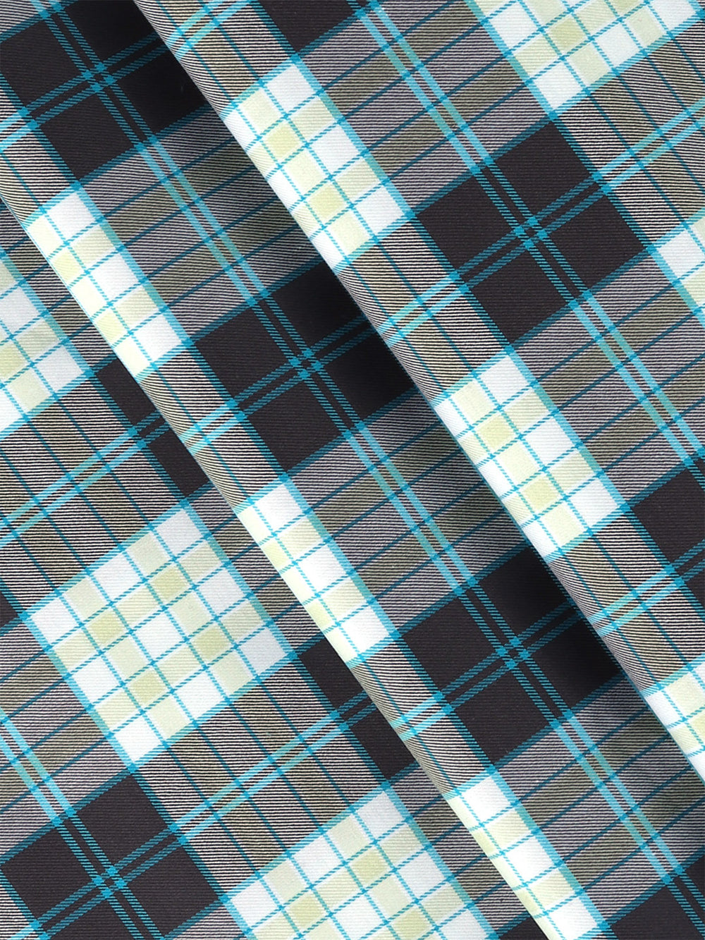 Cotton Checked Shirt Fabric Blue Cascade