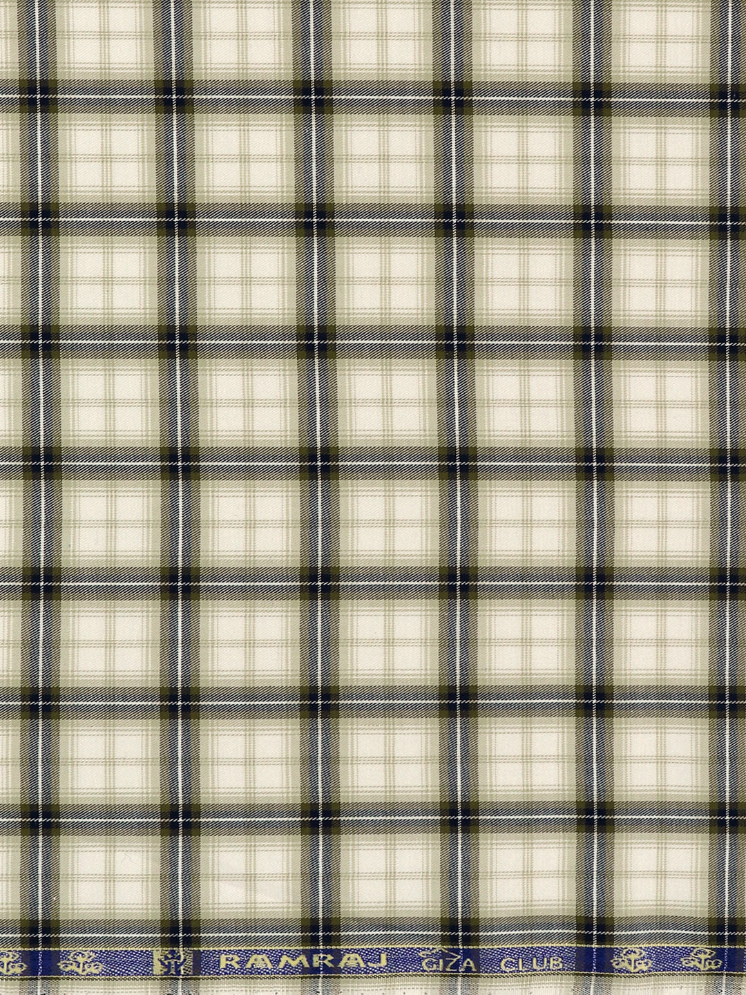 Giza Cotton Checked Shirt Fabric Light Green Cascade