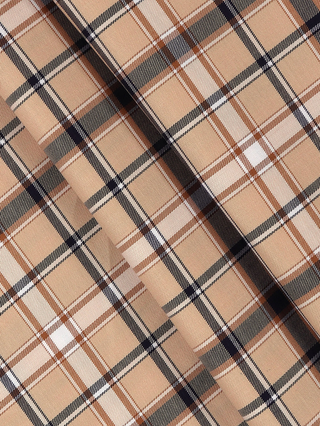 Men Giza Cotton Blend Checked Shirt Fabric Sandal Cascade