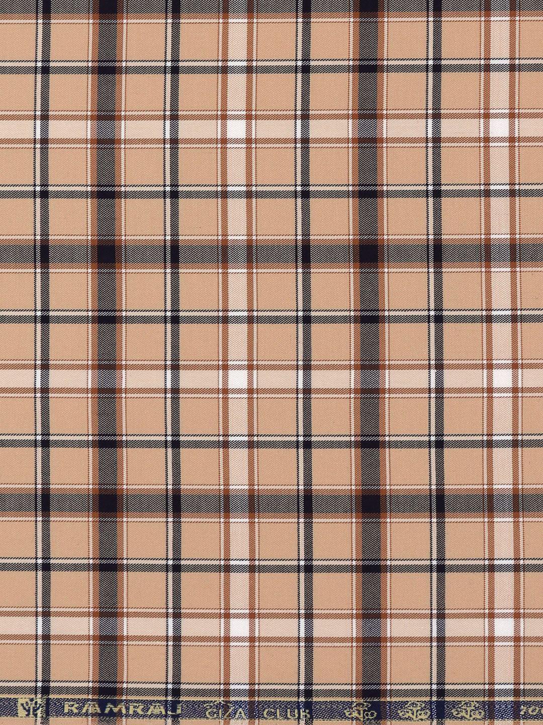 Men Giza Cotton Blend Checked Shirt Fabric Sandal Cascade