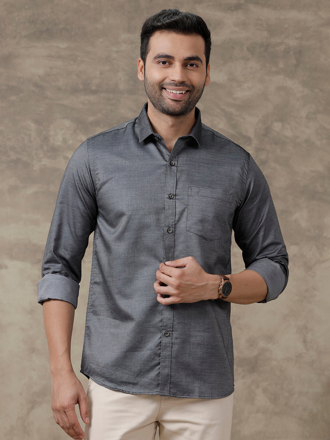 Men Premium Cotton Grey Shirt  EL GP2