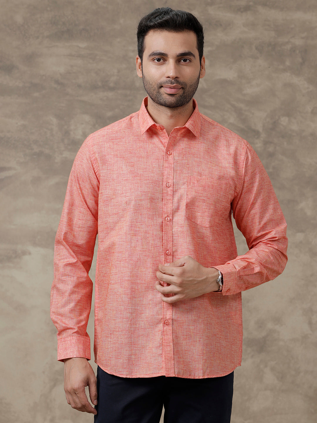 Mens Cotton Rich Shirt Red T39 TO4