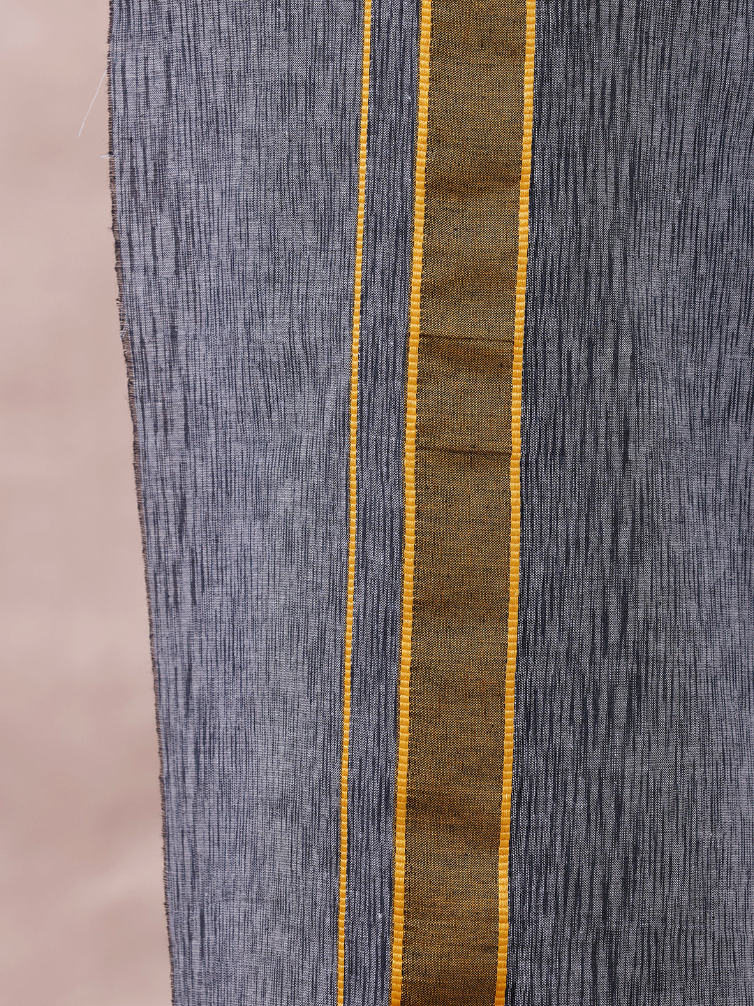 Men Cotton Blend Single Layer Grey Dhoti with Fancy Border Nitro Slub 03