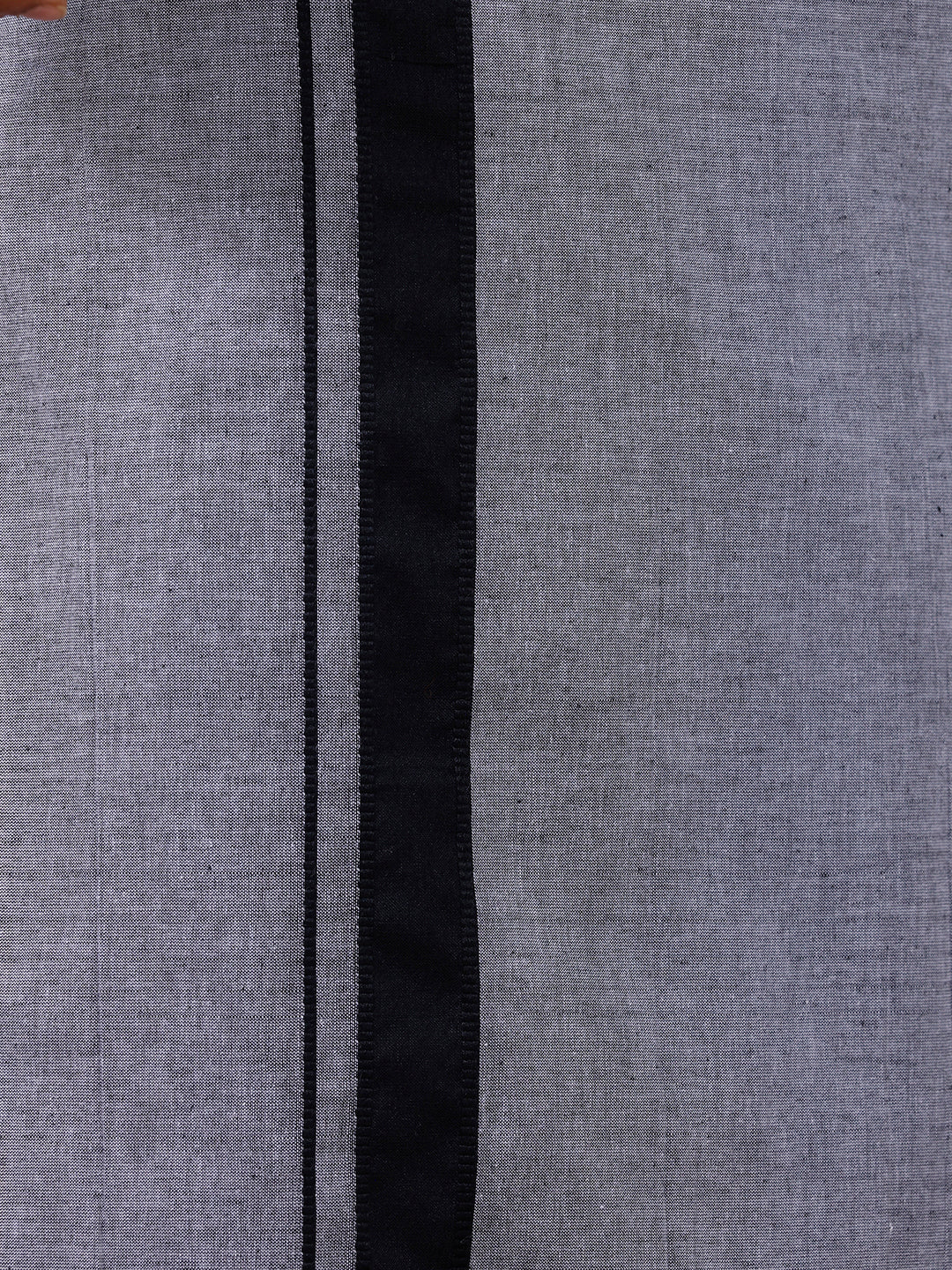 Men Cotton Blend Single Layer Grey Dhoti with Fancy Border Nitro Plain 02