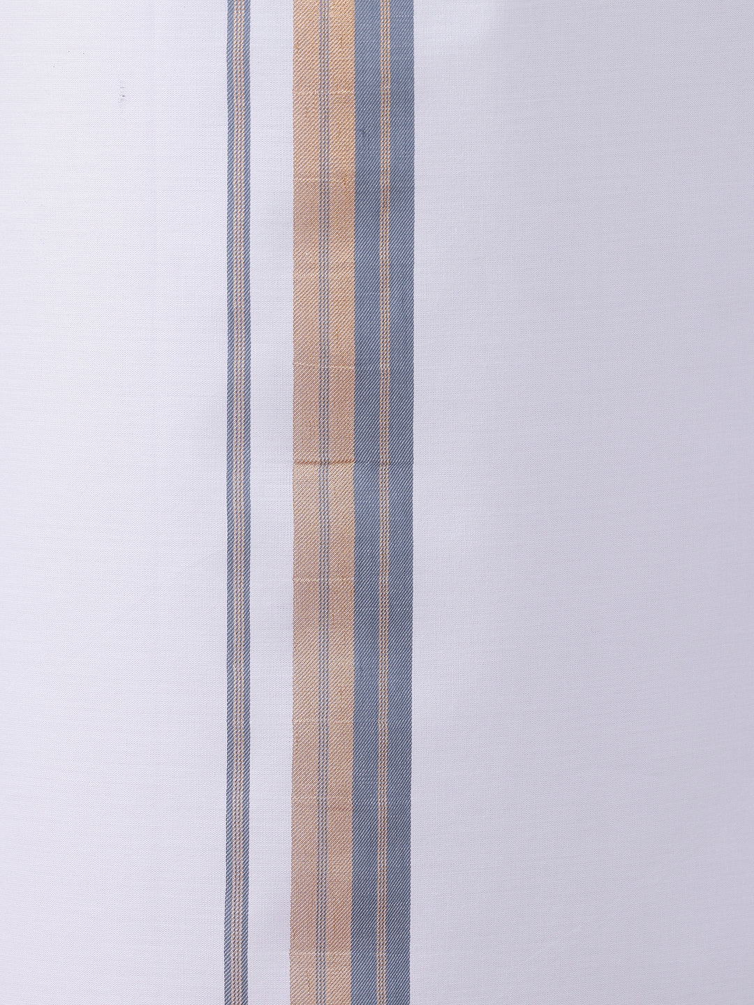 Men 100% Cotton Single Layer White Dhoti with Fancy Jari Border GR07