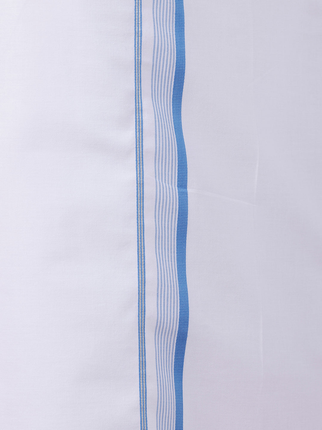 Men 100% Cotton Single Layer White Dhoti with Fancy Jari Border HW05