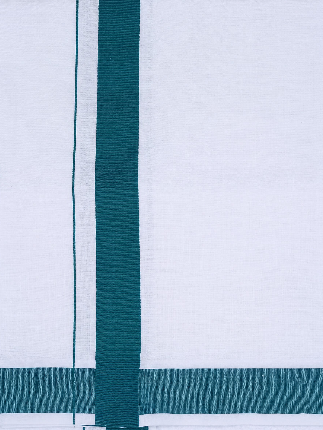 Single Layer 100% Cotton White Dhoti With Colour Border - YS03