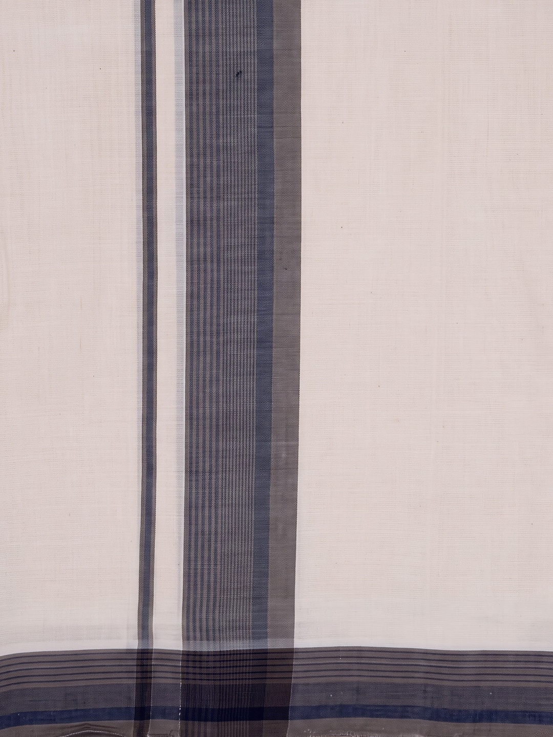 Double Layer Premium Handloom Cream Dhoti With Colour Border - HLM125