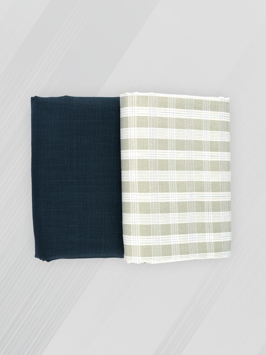 Men Cotton Checked Shirting & Suiting Gift Box DN106