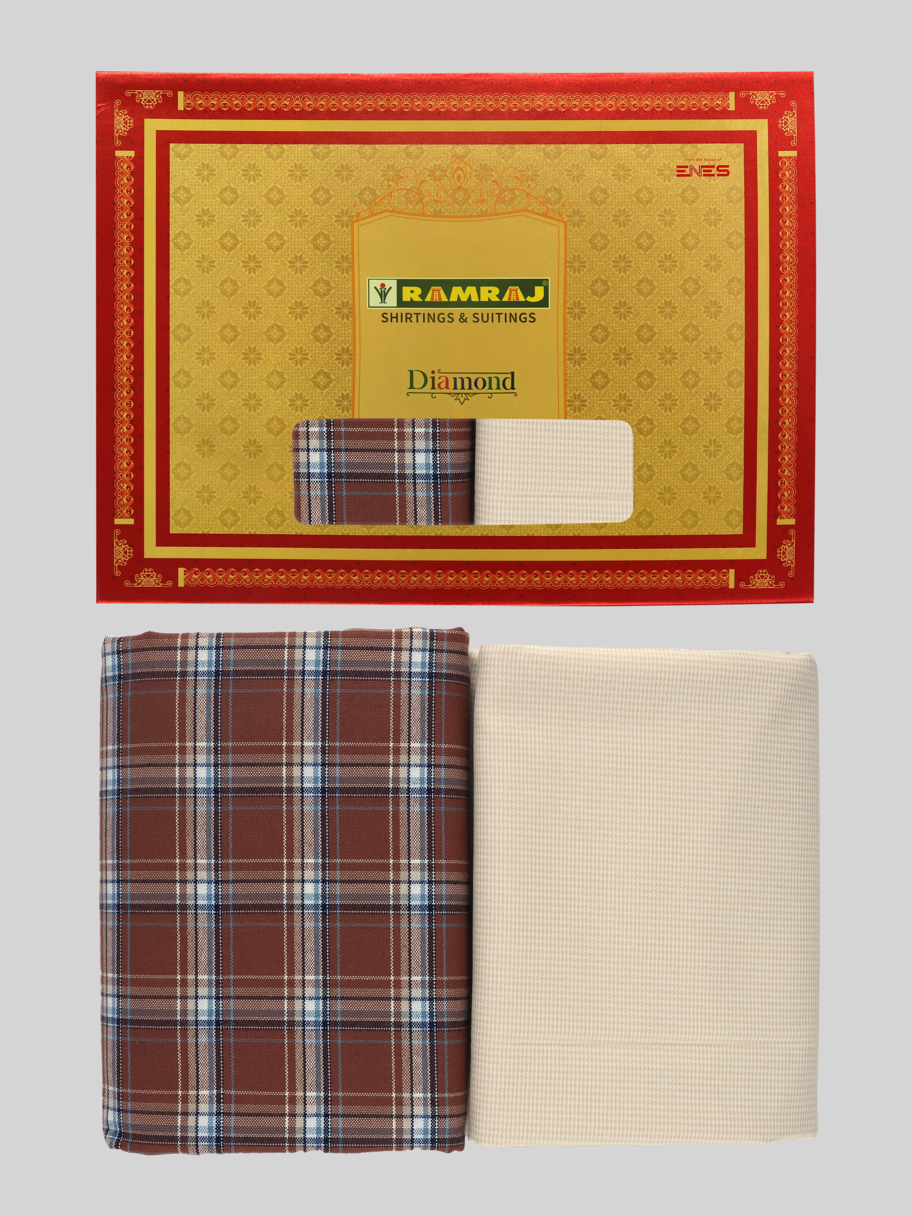 Men Cotton Checked Shirting & Suiting Gift Box DN113