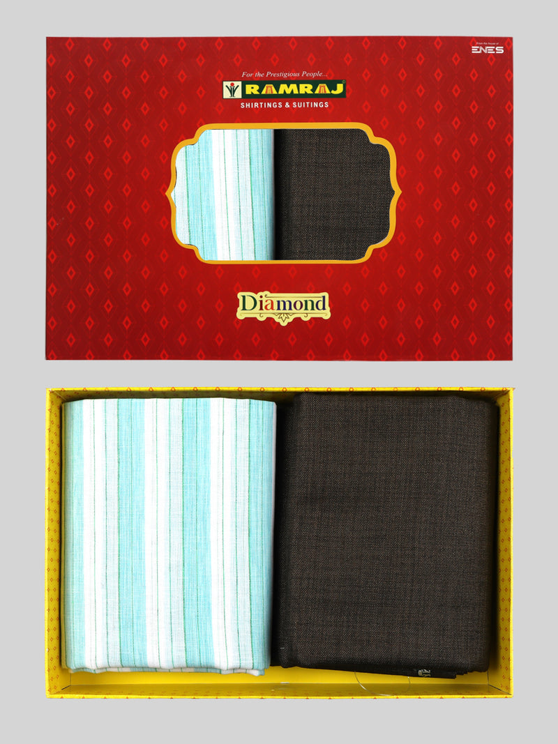 Cotton Stripes Shirting & Suiting Gift Box Combo DN62