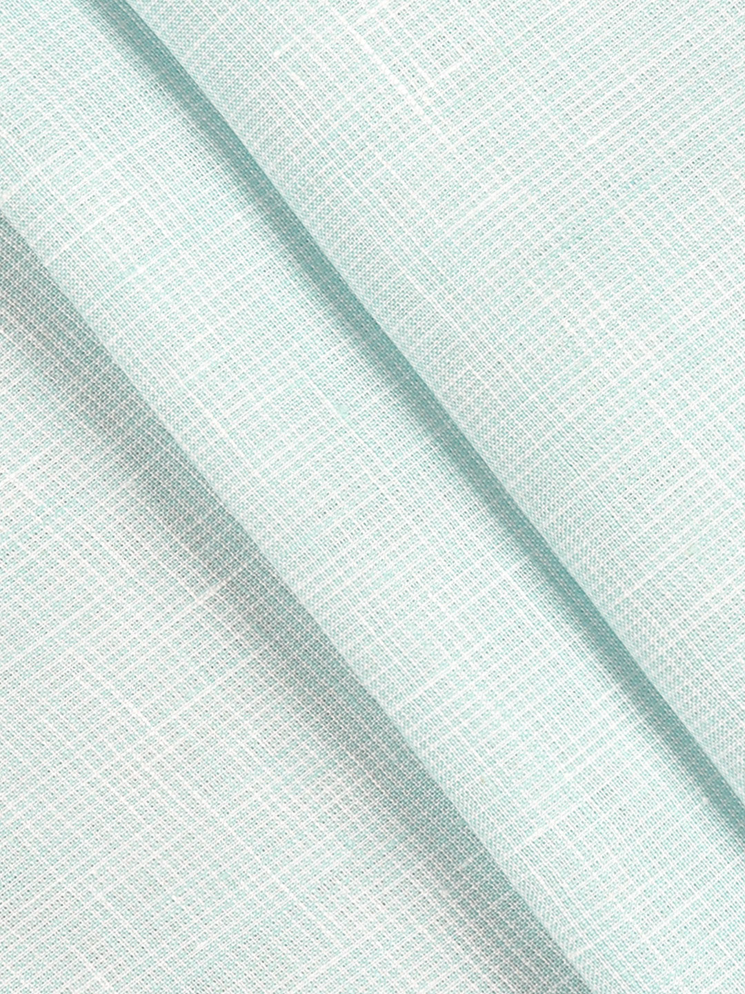 100% European Linen Sky Blue Checked Shirt Fabric Park Elite