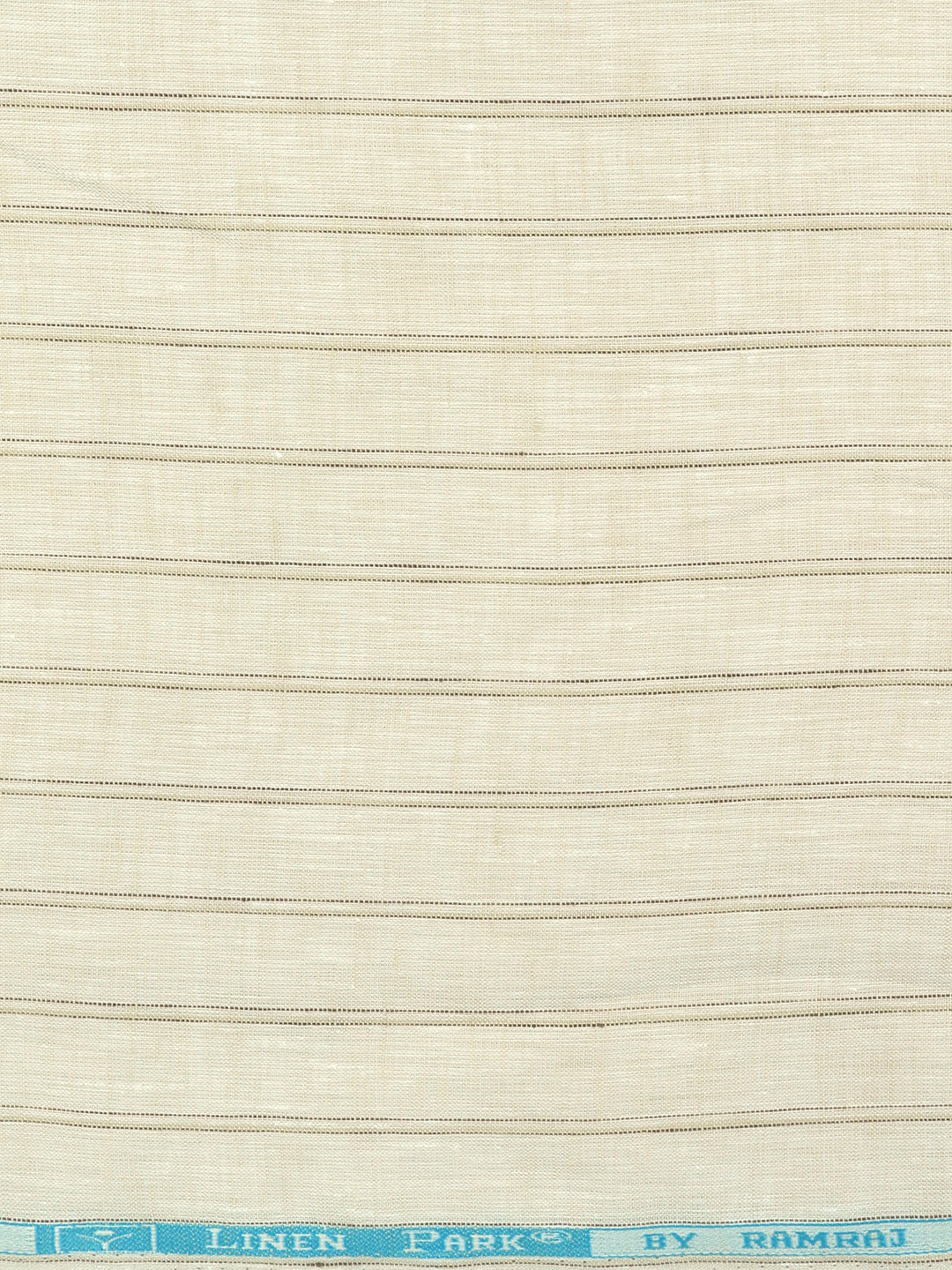 100% European Linen Light Green Striped Shirt Fabric Park Elite