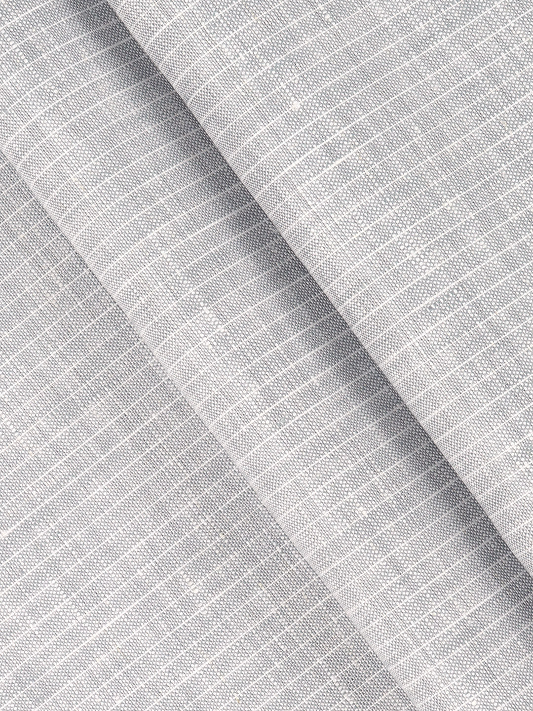 100% European Linen Grey Striped Shirt Fabric Park Elite