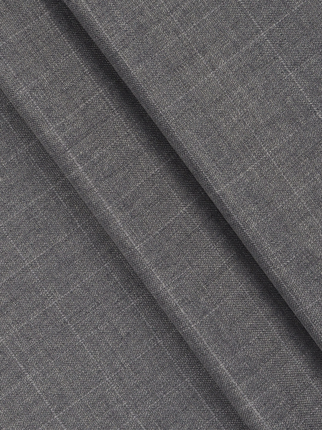 Men Poly Viscose Blend Checks Grey Pants Fabric Chronicle