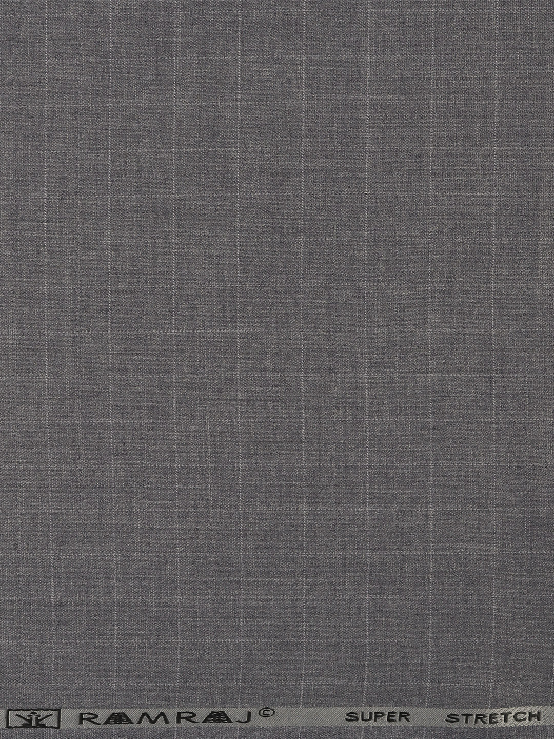 Men Poly Viscose Blend Checks Grey Pants Fabric Chronicle