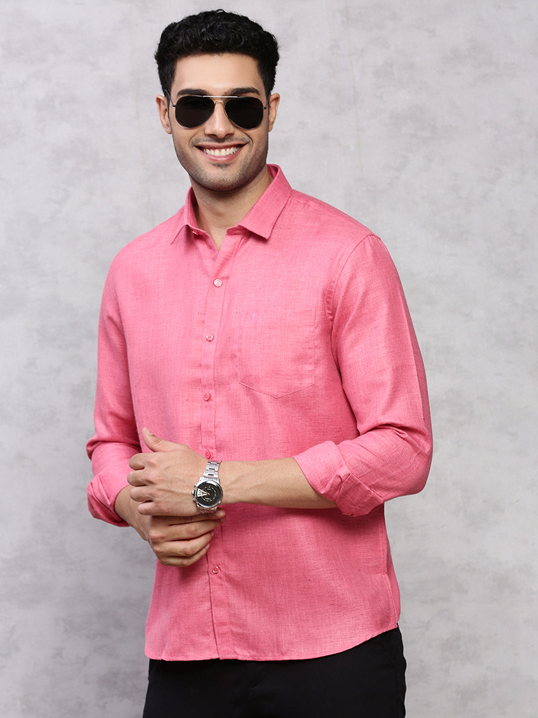 Mens Formal Shirt Dark Pink -T7 CG9