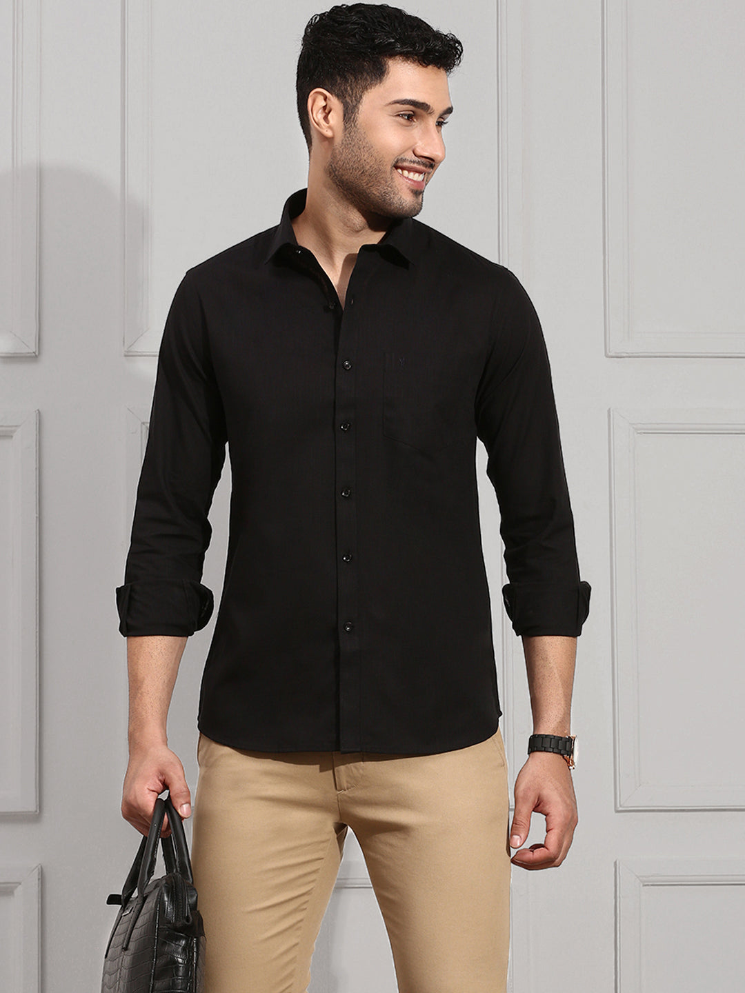 Men 100% Cotton Black Shirt CL2 GT8