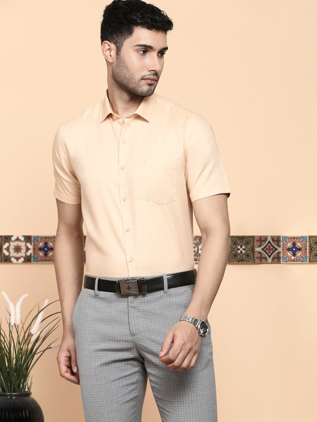 Men Premium Cotton Dark Sandal Shirt -EL GP18