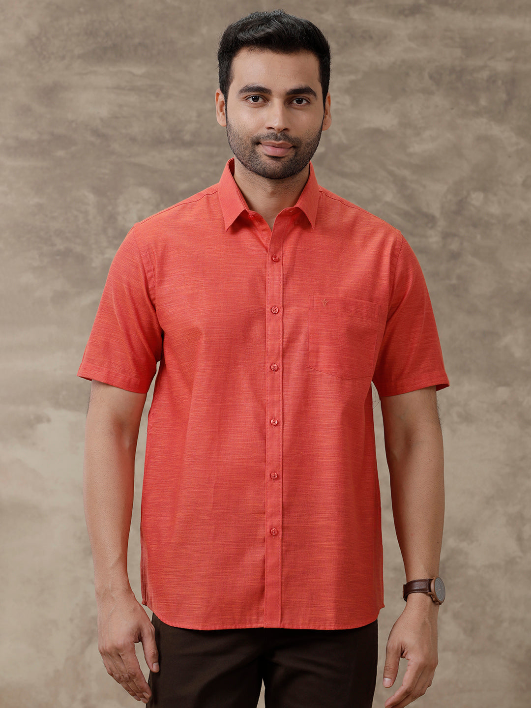 Men Cotton Rich Shirt Red T28 TD2