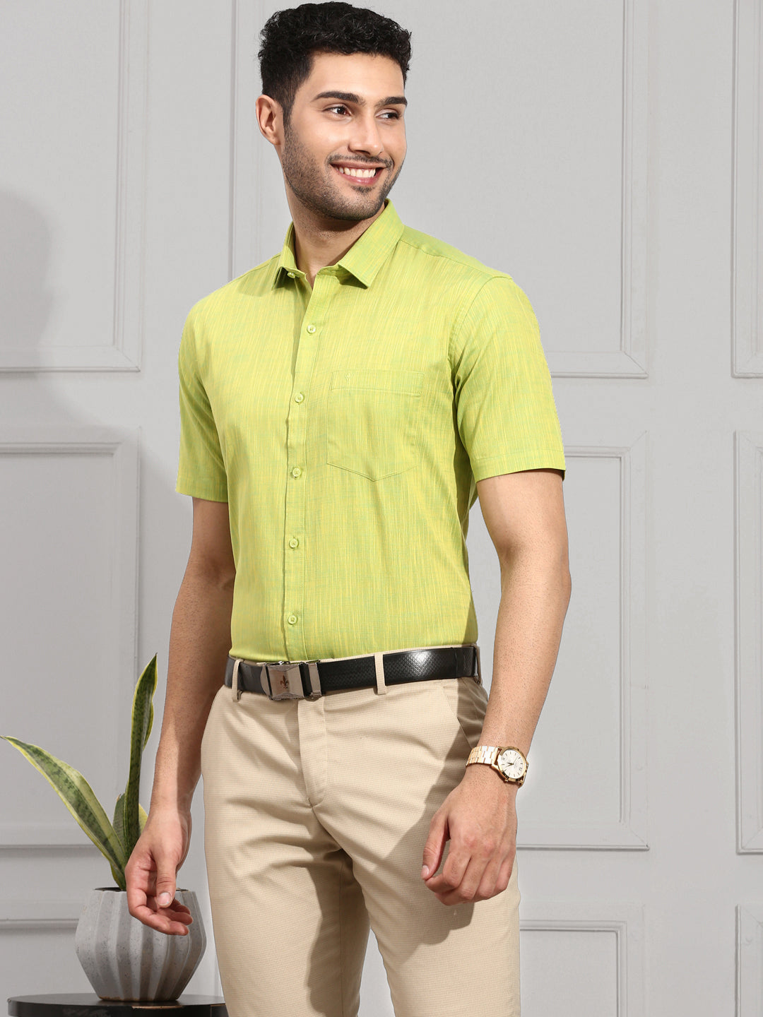 Men 100% Cotton Green Shirt CL2 GT2