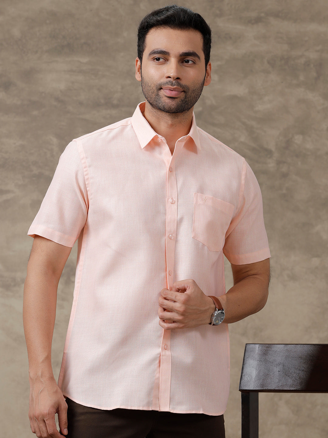 Men Cotton Rich Shirt Light Pink T25 TA4