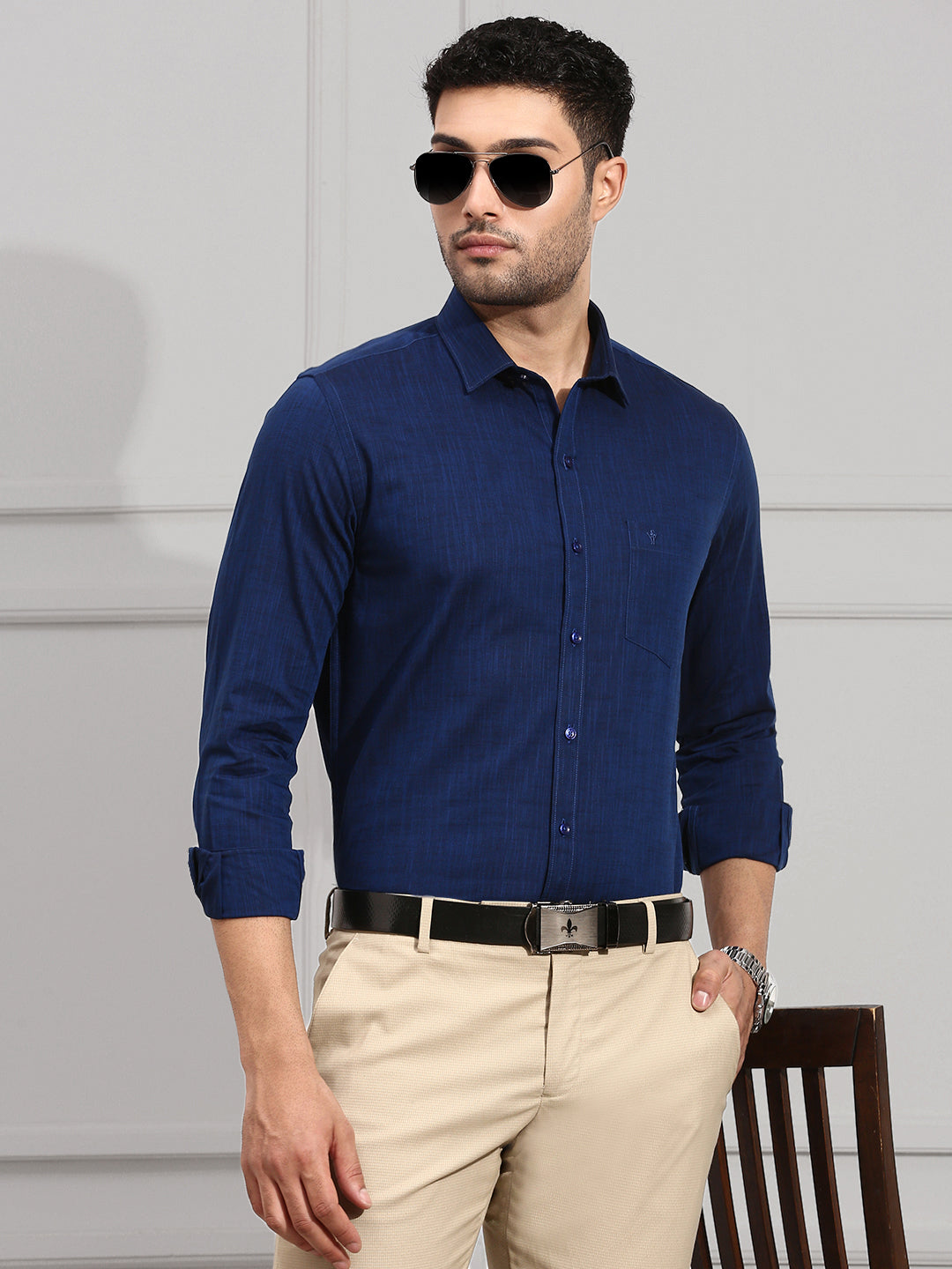 Men 100% Cotton Navy Shirt CL2 GT20