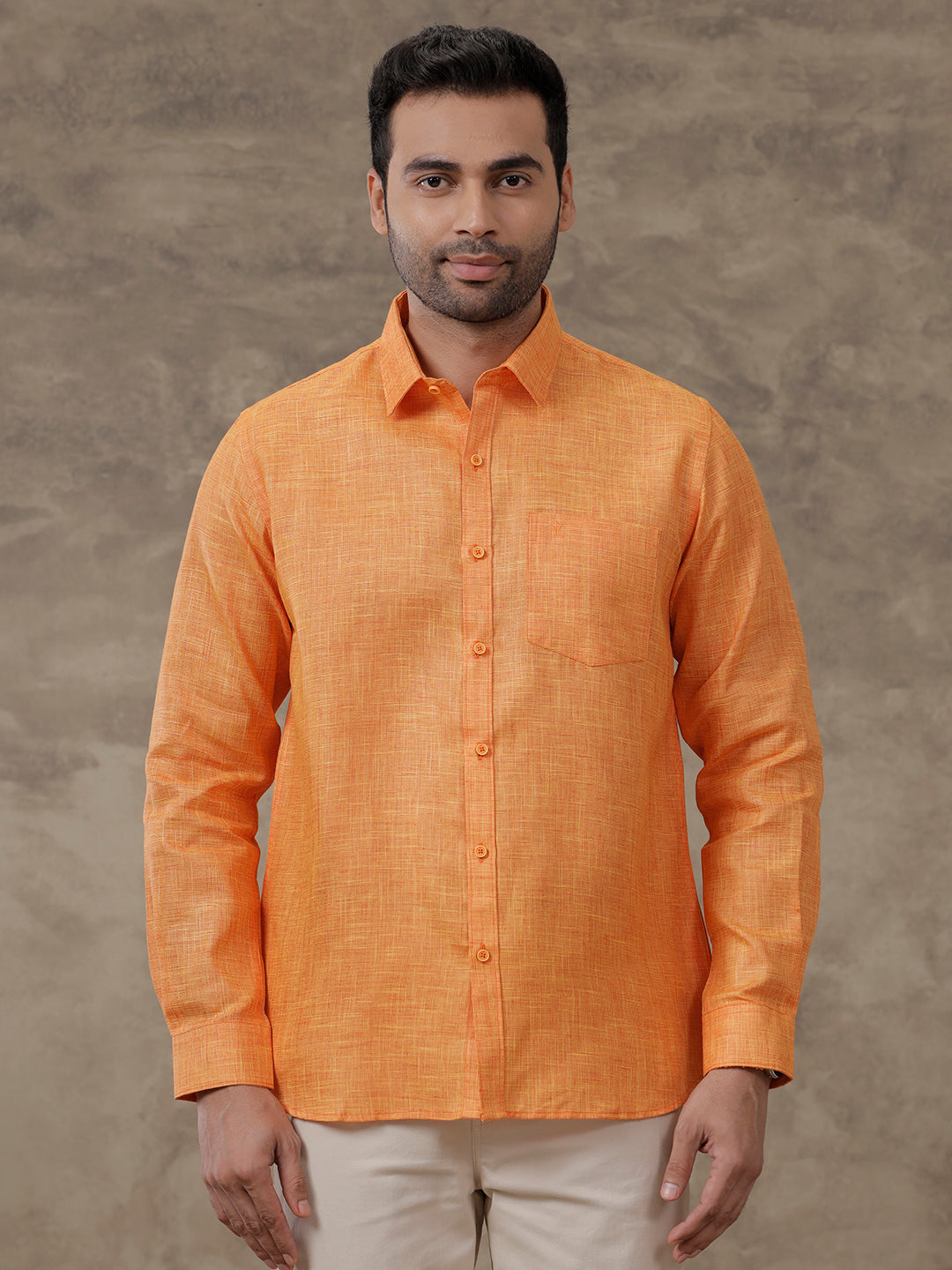 Mens Cotton Rich Shirt Orange T38 TN2