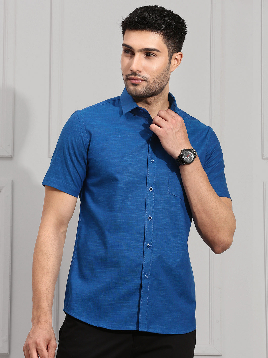 Men 100% Cotton Blue Shirt CL2 GT5