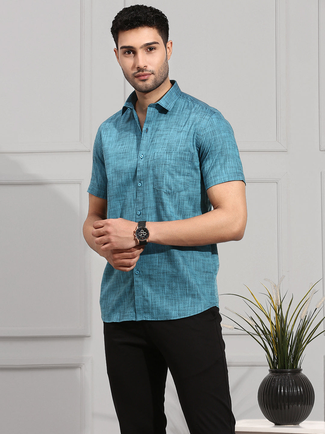 Men 100% Cotton Blue Shirt CL2 GT9