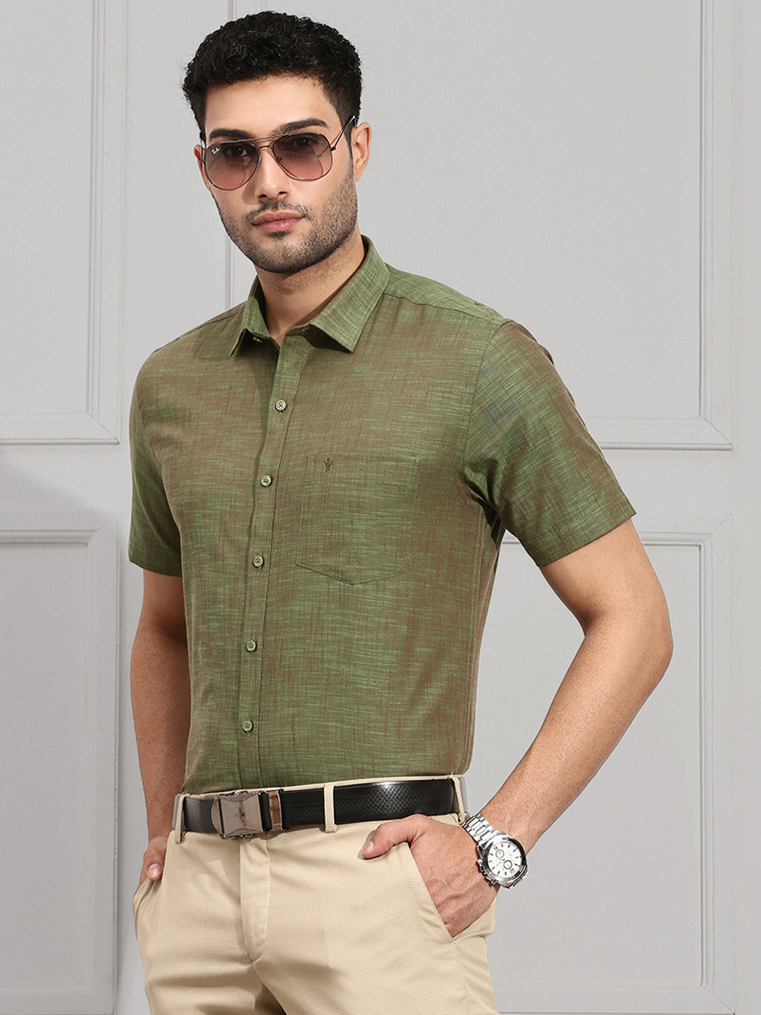 Men 100% Cotton Green Shirt CL2 GT19