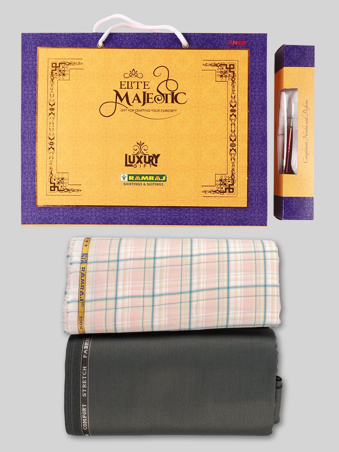 Men 100% Cotton Checked Shirting & Suiting Gift Box EM37